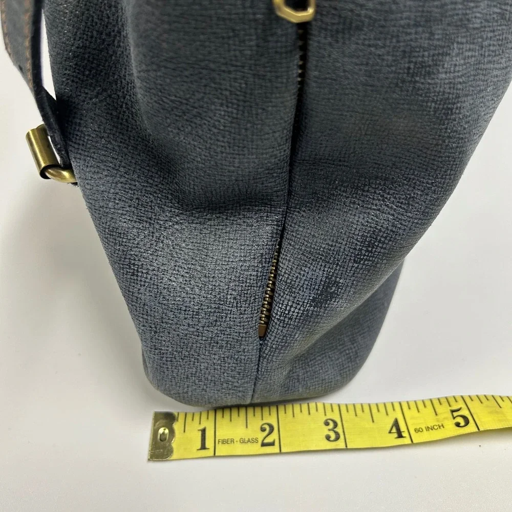 Patricia Nash Leather Hobo‎ Shoulder Bag Slouchy Buckle Straps Textured Blue